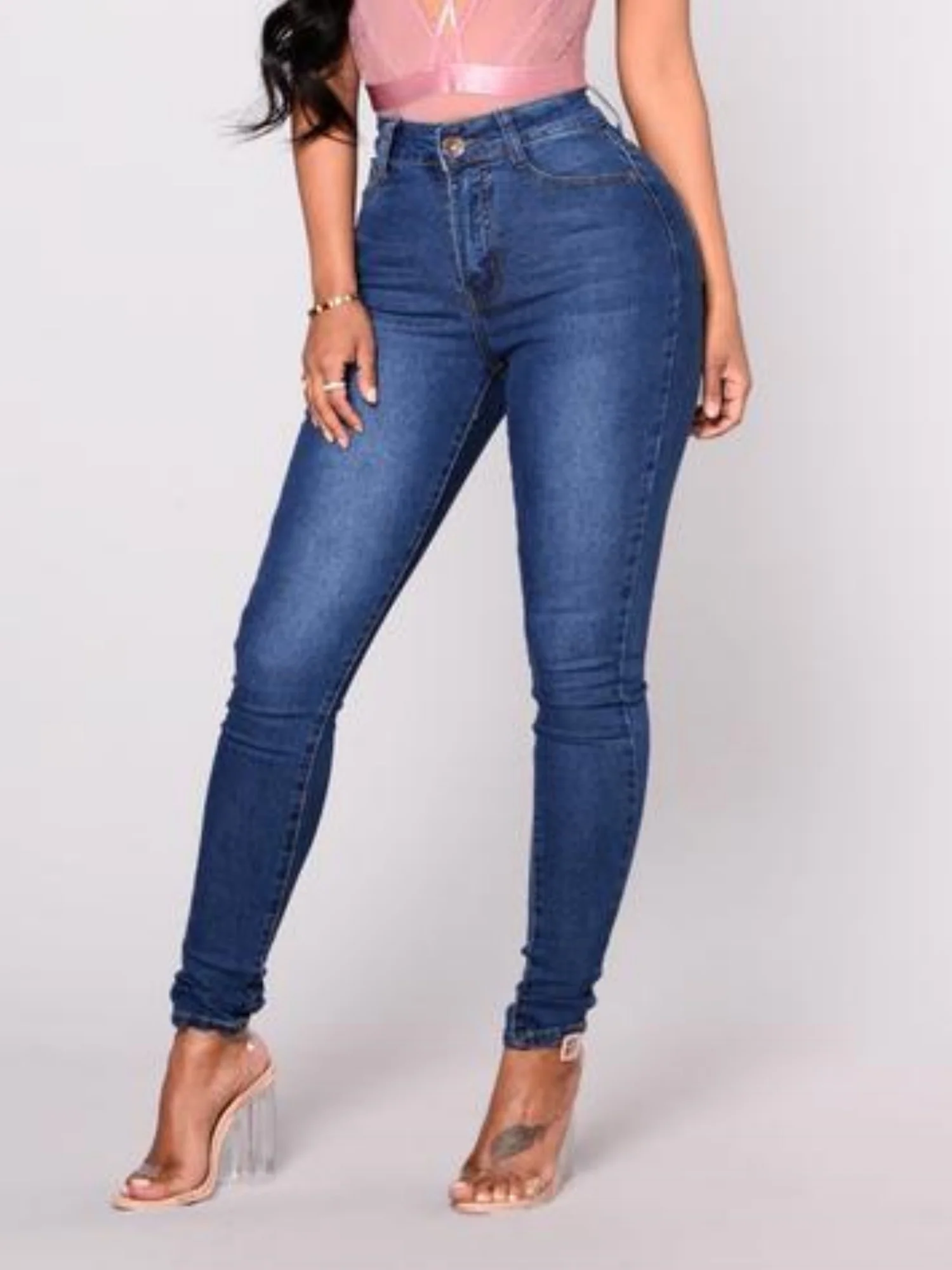Stretch Slimming Pencil Pants Jeans - Image 4