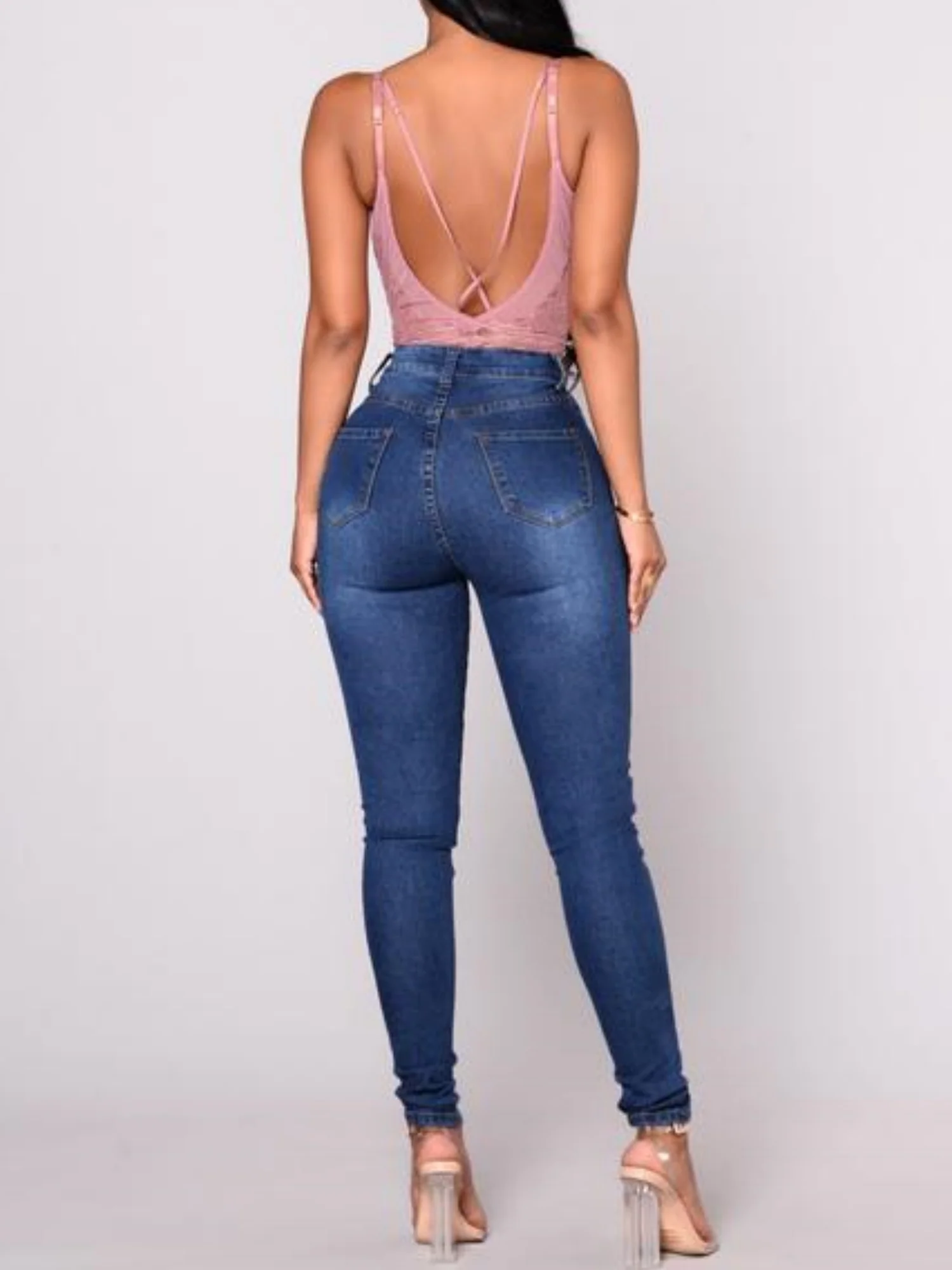 Stretch Slimming Pencil Pants Jeans - Image 6