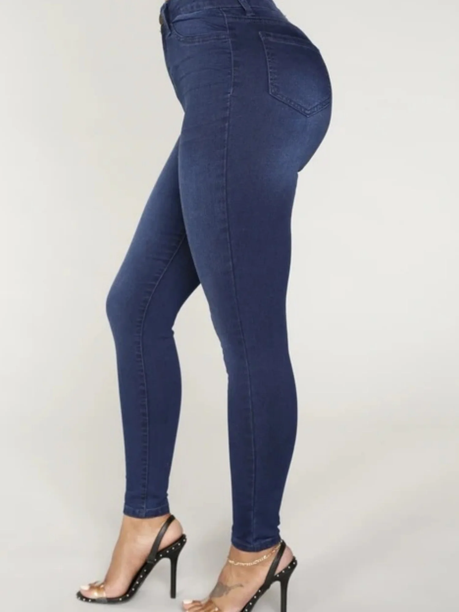 Washed Stretch Slimming Pencil Pants Jeans - Image 2