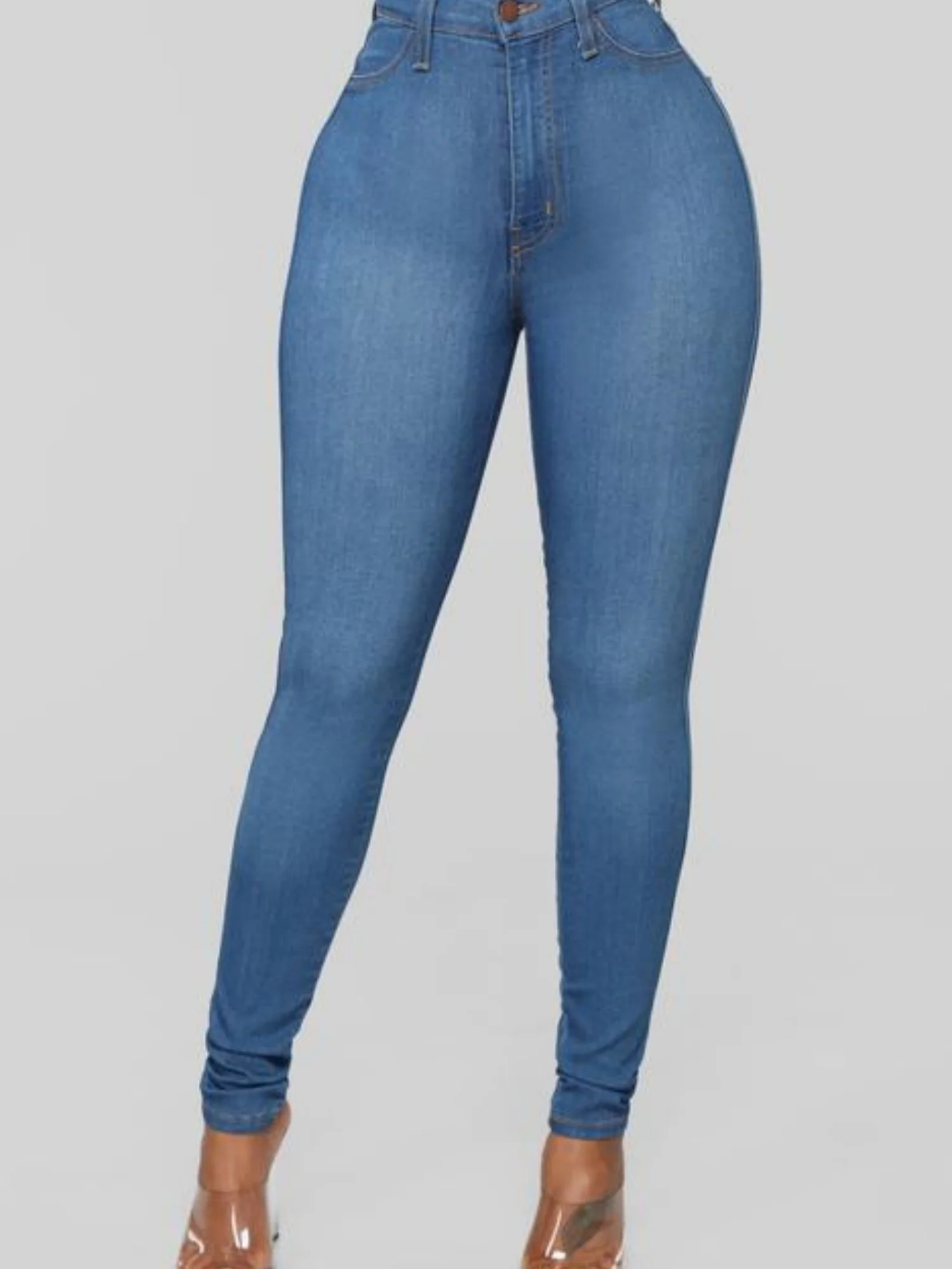 Washed Stretch Slimming Pencil Pants Jeans - Image 9