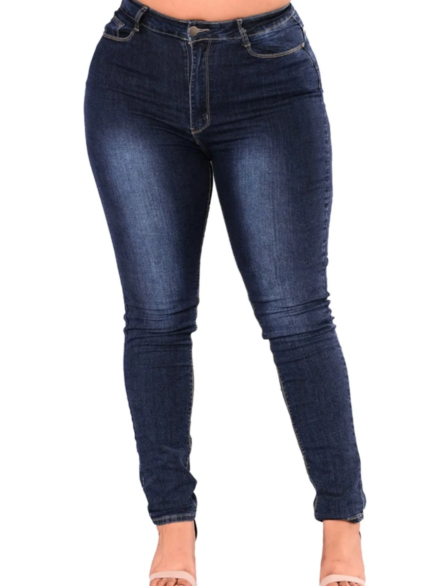 Whitening Stretch Plus Size Slimming Pencil Pants Jeans - Image 3