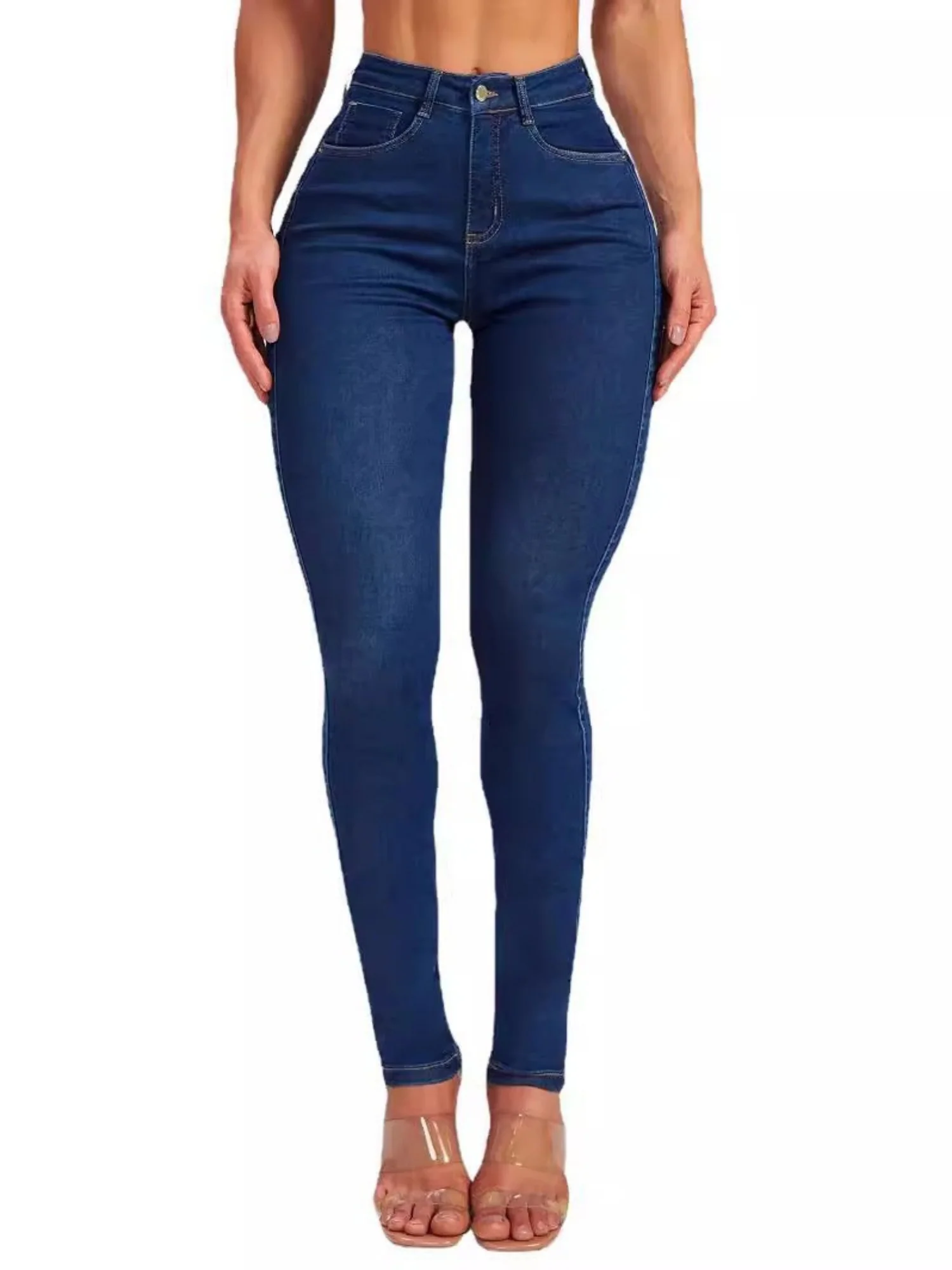 Zipper Stretch High-waisted Hip-hugging Pencil Pants Jeans - Image 4