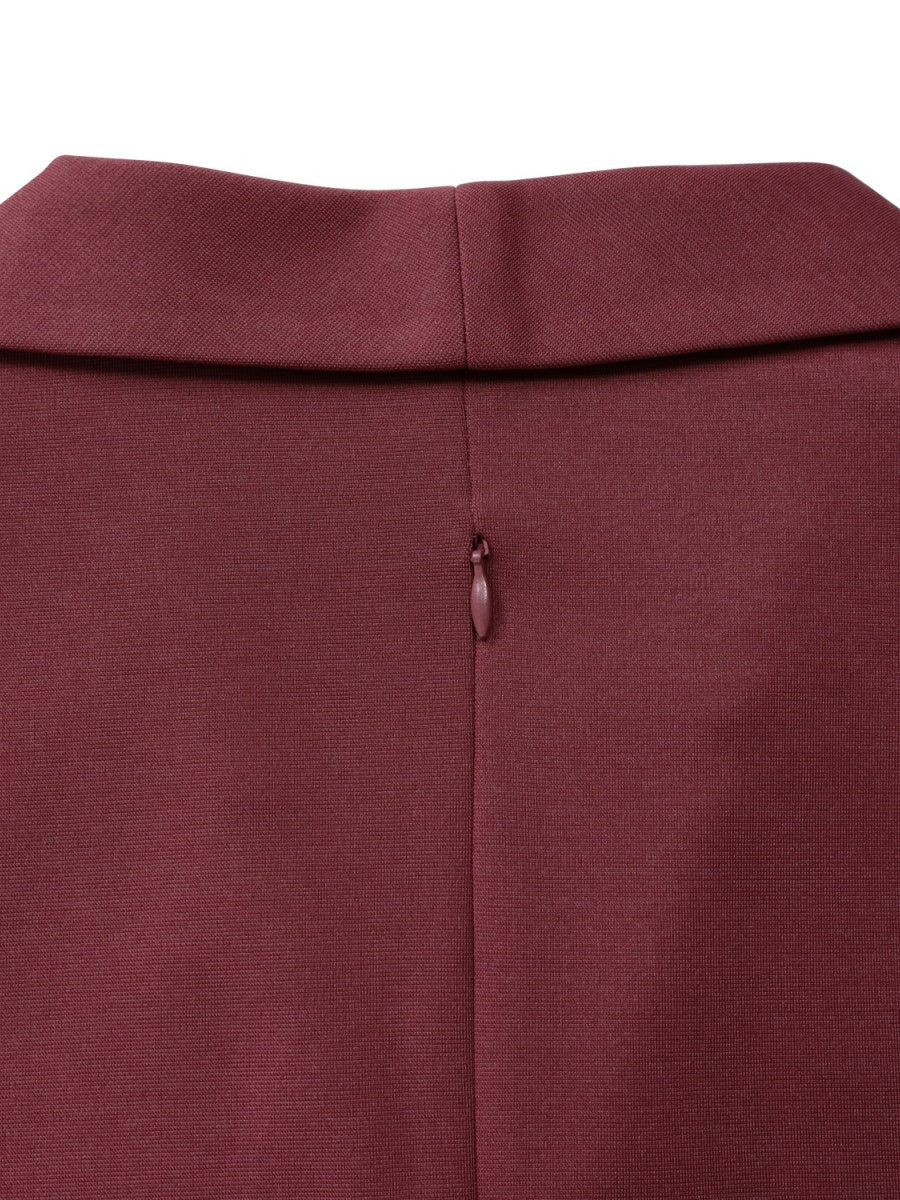 Large Lapel Three-quarter Sleeves Commuting Hip-hugging Midi Dresses - Image 9
