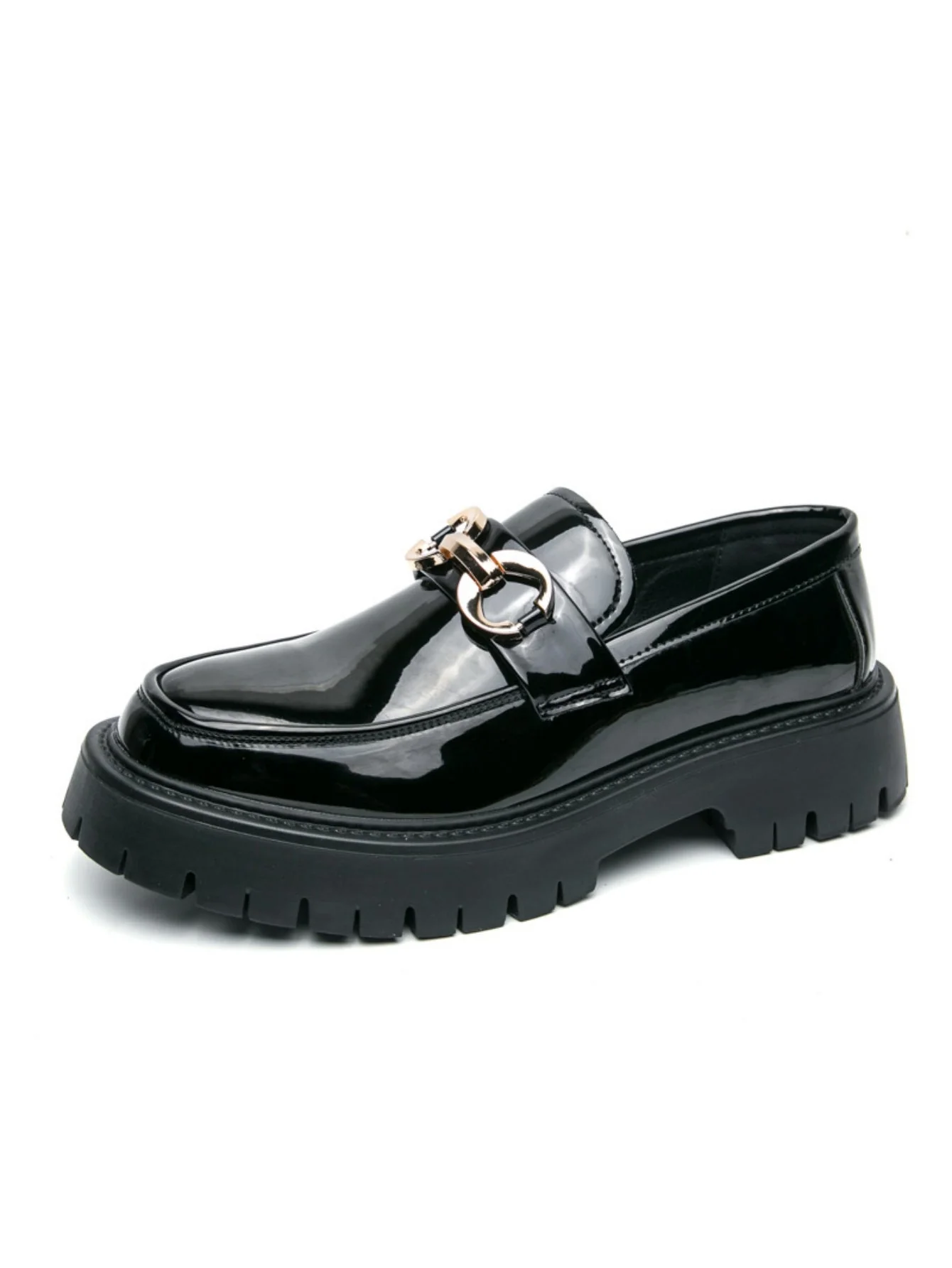 Metal Buckle Platform Slip-on Loafers - Image 4