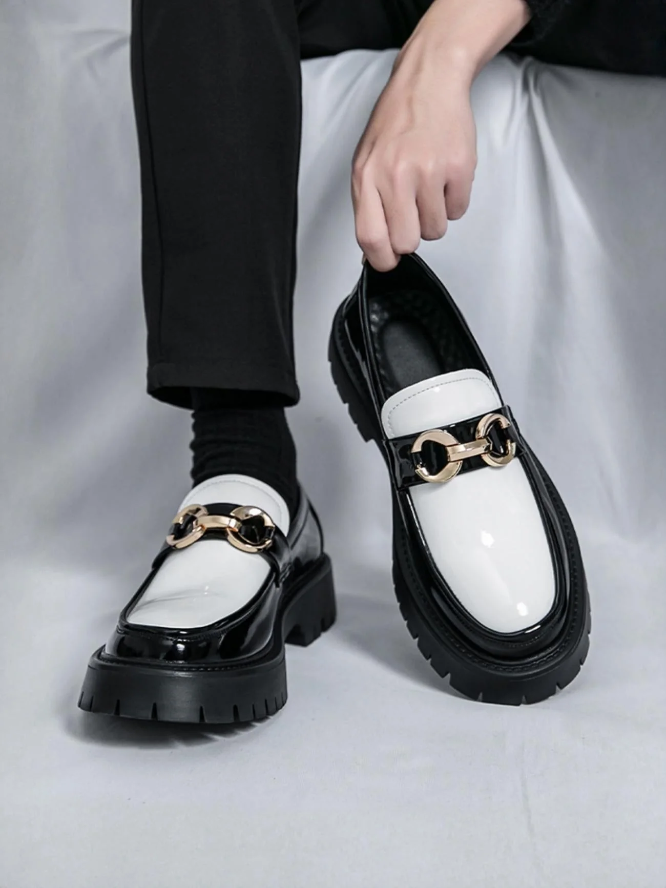 Metal Buckle Platform Slip-on Loafers - Image 5