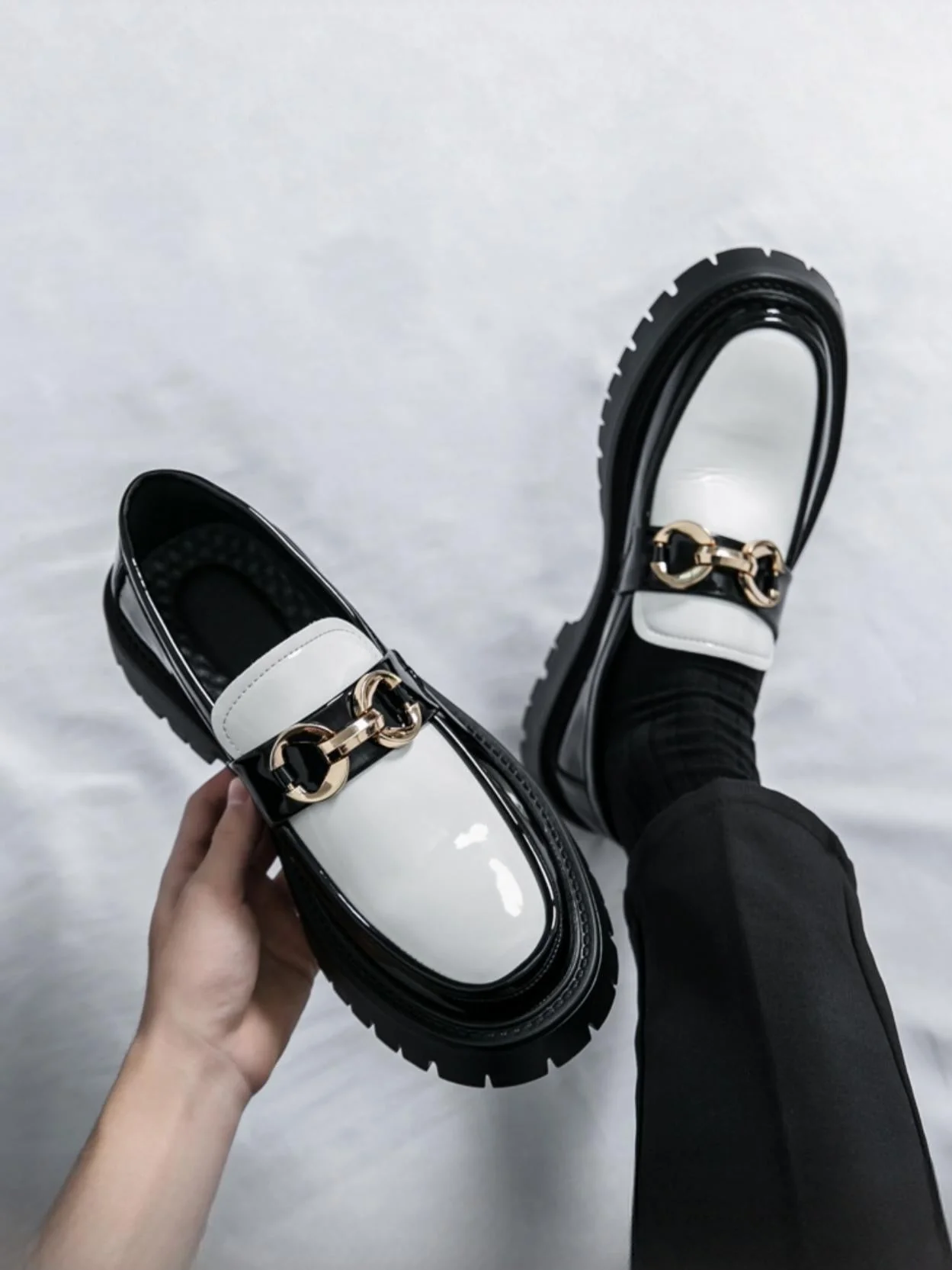 Metal Buckle Platform Slip-on Loafers - Image 6