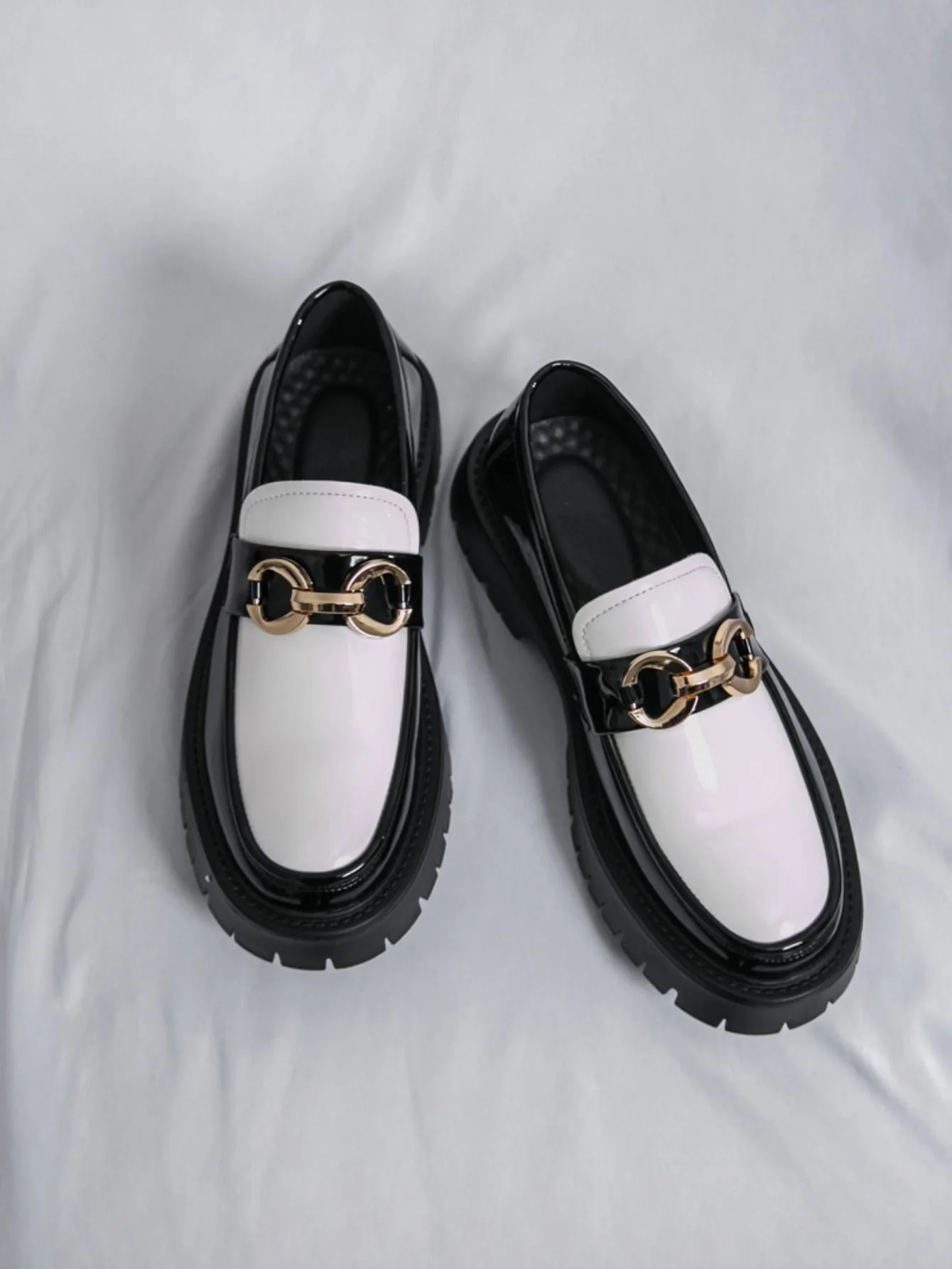 Metal Buckle Platform Slip-on Loafers - Image 7