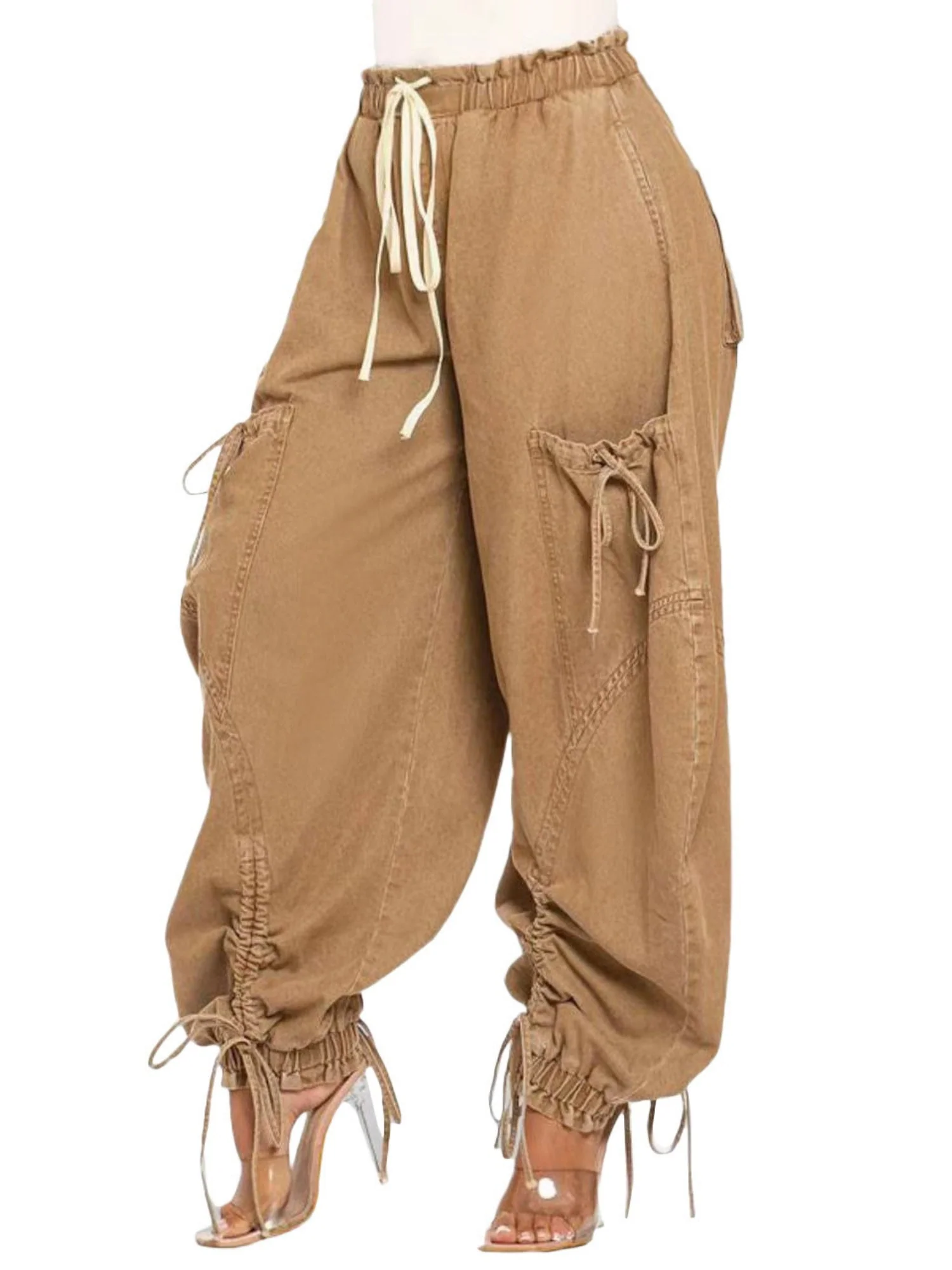 Y2K Drawstring Bow Tie Loose-fitting Ankles Jeans - Image 9