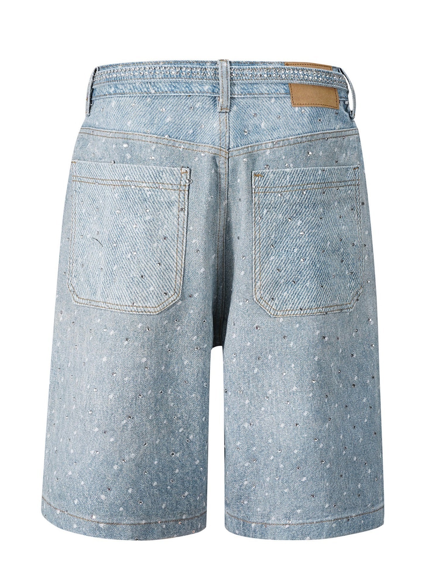 Y2K Diamond Includes Belt Loose-fitting Five-quarter Pants Jeans - Image 4