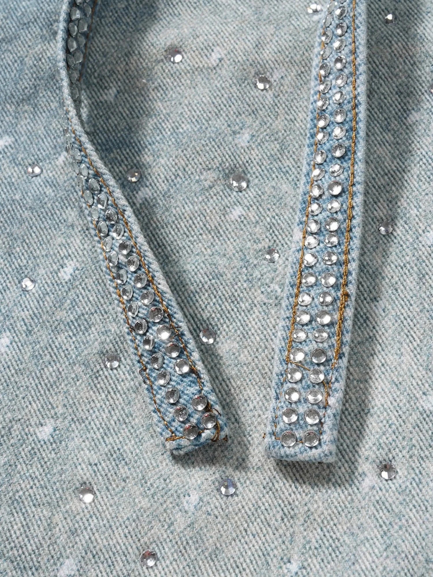 Y2K Diamond Includes Belt Loose-fitting Five-quarter Pants Jeans - Image 5