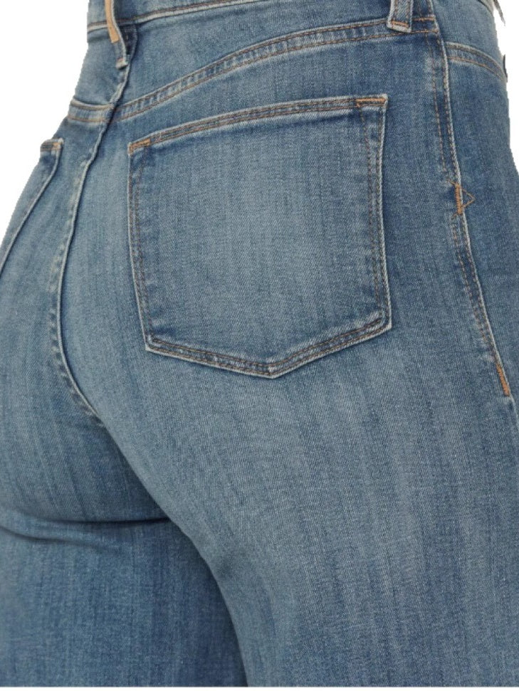 Distressed Drape Stretch Straight Leg Jeans - Image 5