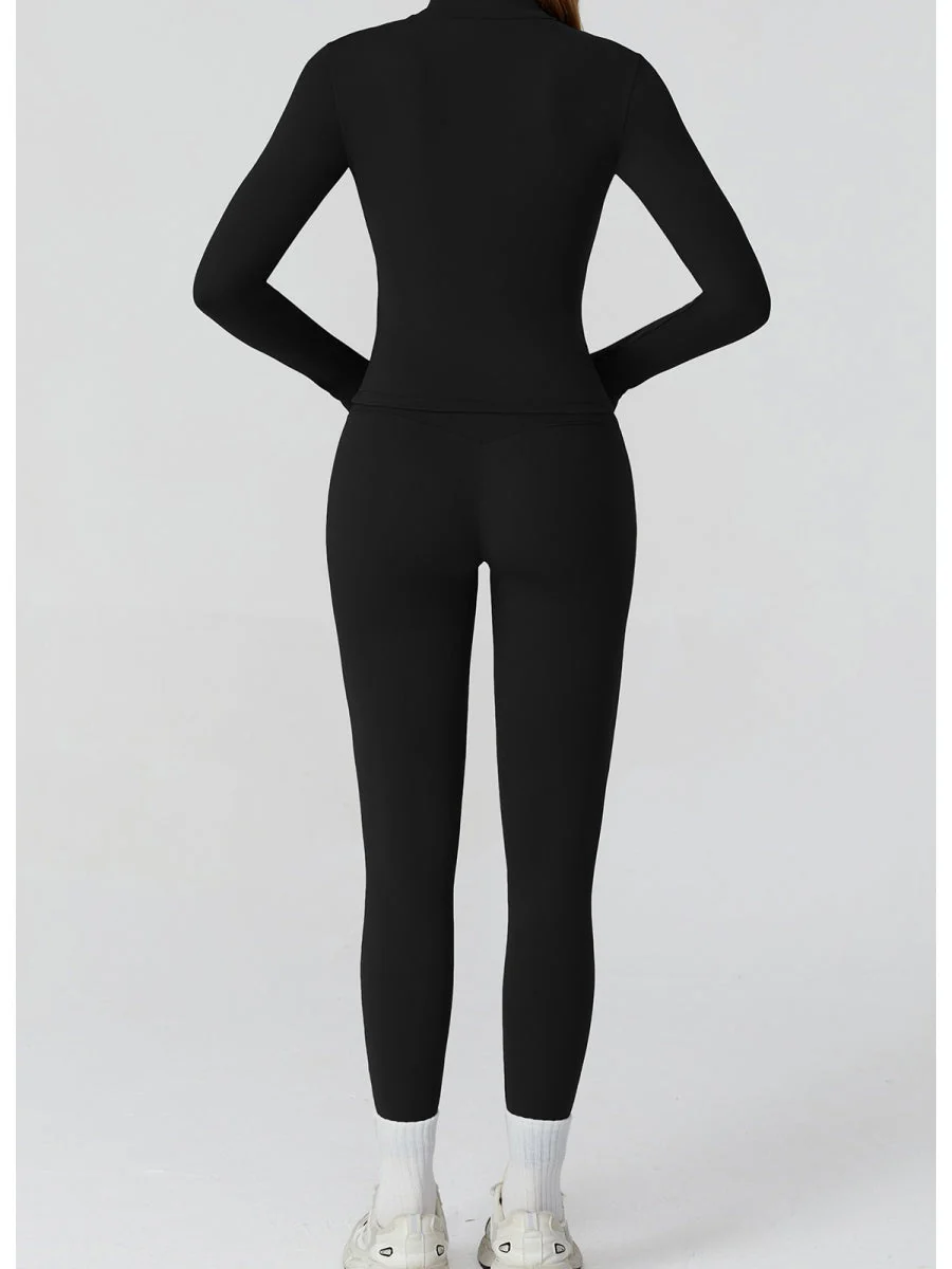 Color-blocked Brushed Yoga Jacket With Zipper, Windproof And Slim Fit - Image 21