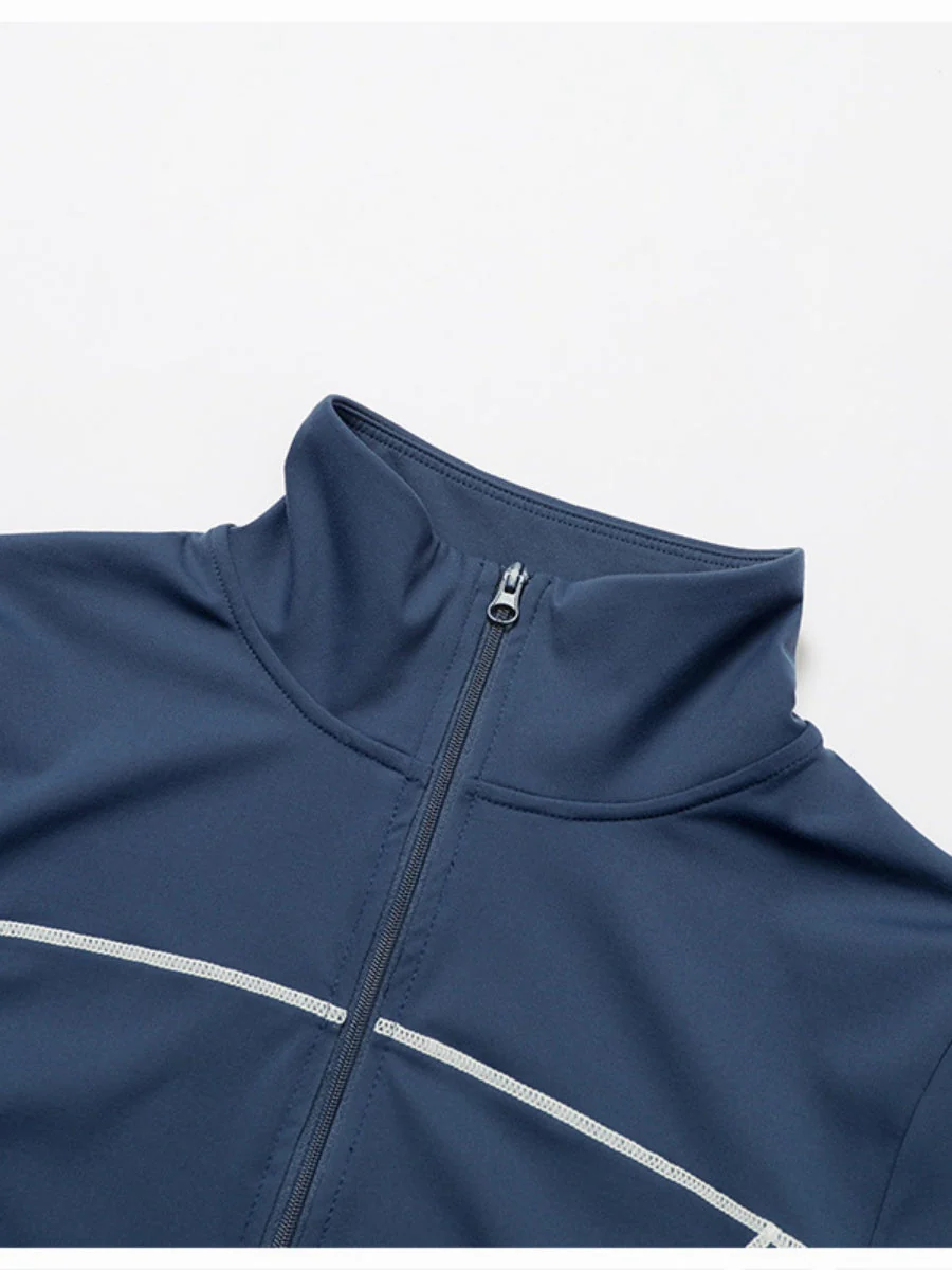 Color-blocked Brushed Yoga Jacket With Zipper, Windproof And Slim Fit - Image 24
