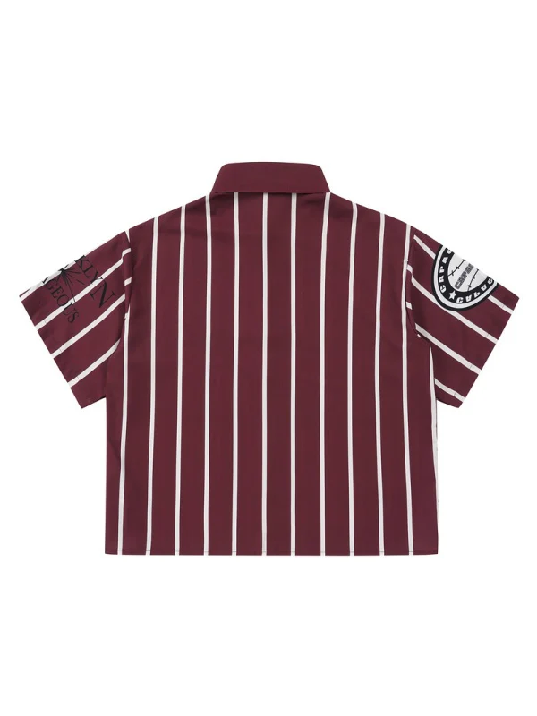 Stripes Printed Cropped Shirts - Image 3
