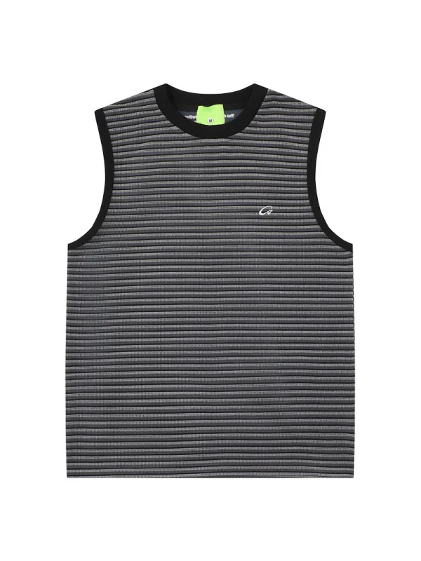 Retro Pinstripes Loose-fit Tank Tops - Image 2
