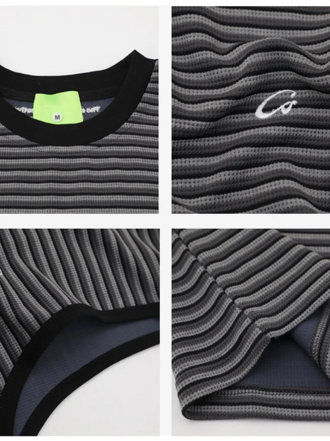 Retro Pinstripes Loose-fit Tank Tops - Image 3