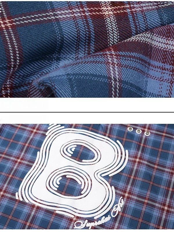 Retro Plaid Printed Polo Shirts - Image 3