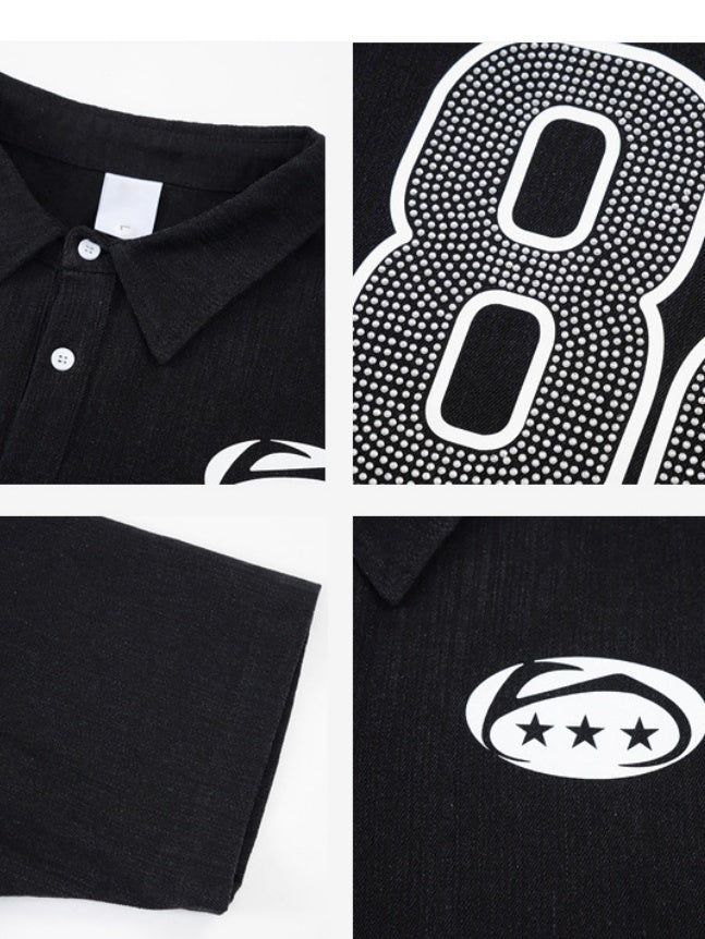 Rhinestone-studded Number No. 88 Polo Shirts - Image 3