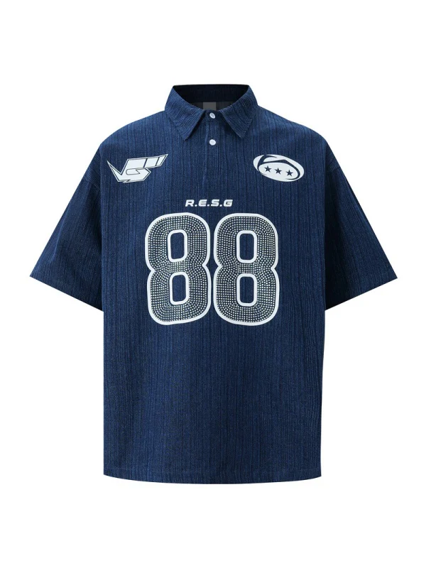 Rhinestone-studded Number No. 88 Polo Shirts - Image 4