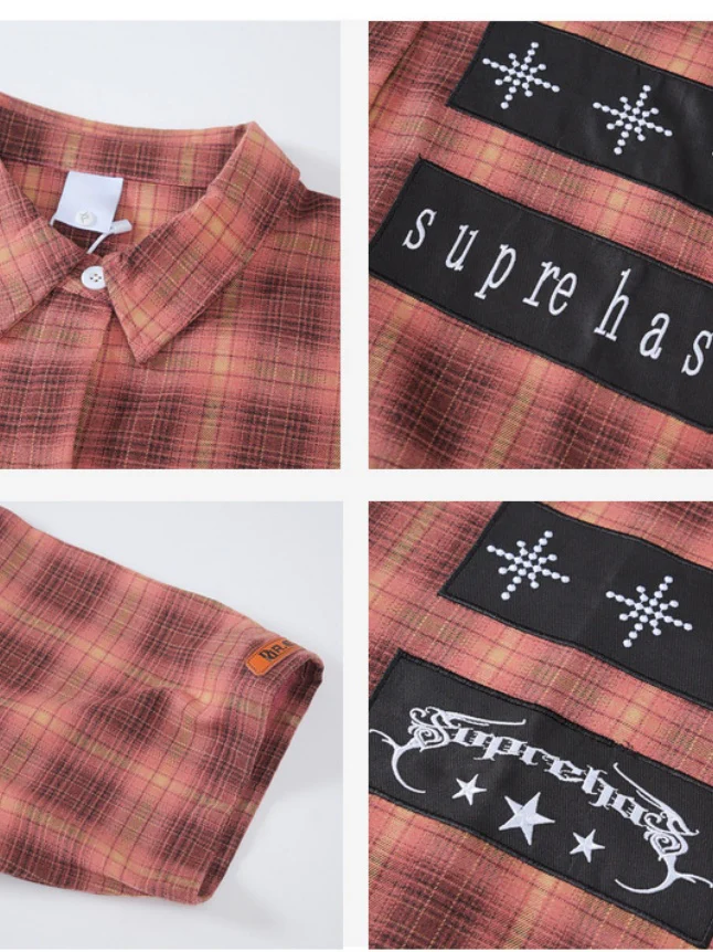 Retro Gradient Plaid Shirts - Image 3