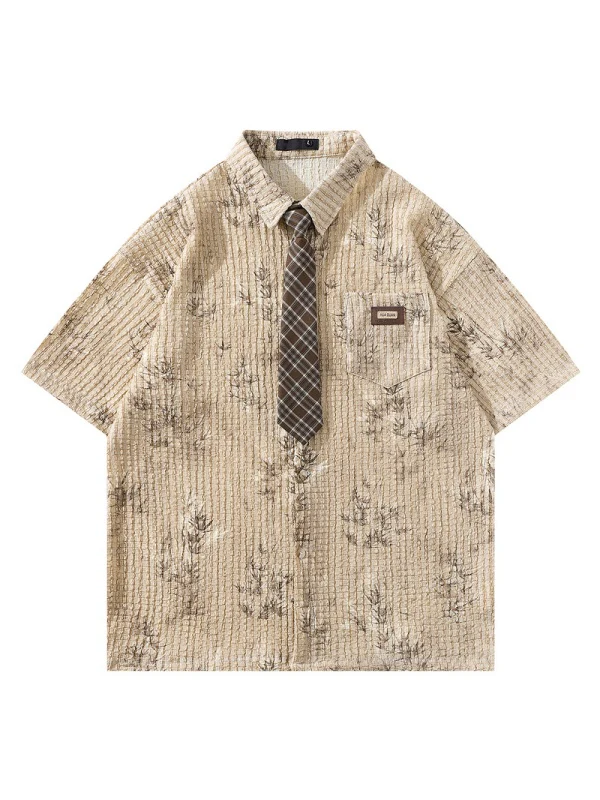 Bamboo Printed Ties Loose-fit Shirts - Image 2