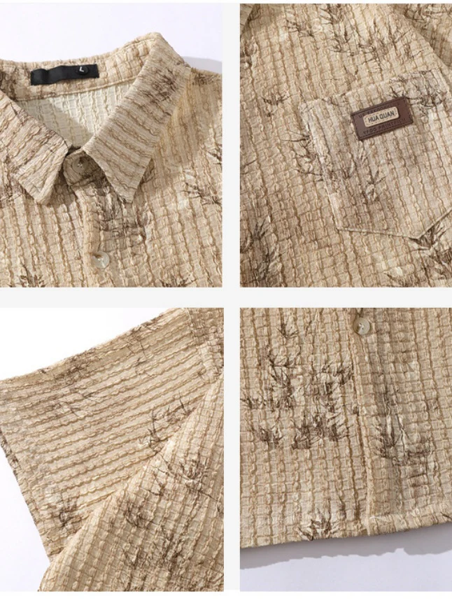 Bamboo Printed Ties Loose-fit Shirts - Image 3