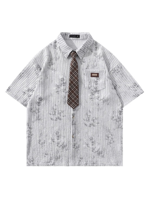 Bamboo Printed Ties Loose-fit Shirts - Image 6