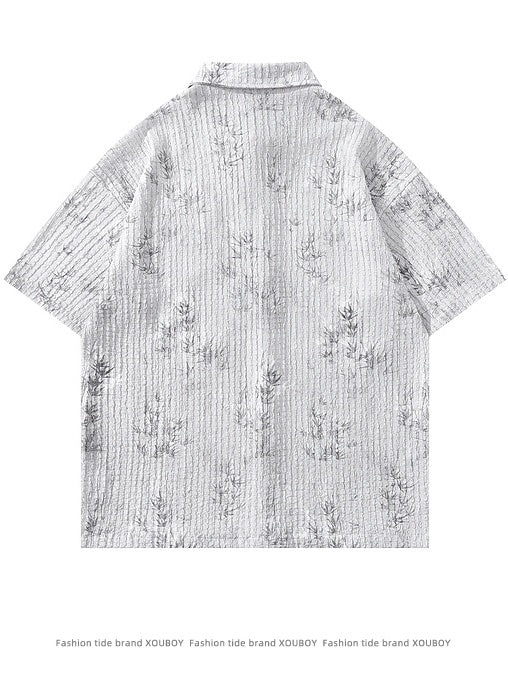 Bamboo Printed Ties Loose-fit Shirts - Image 7