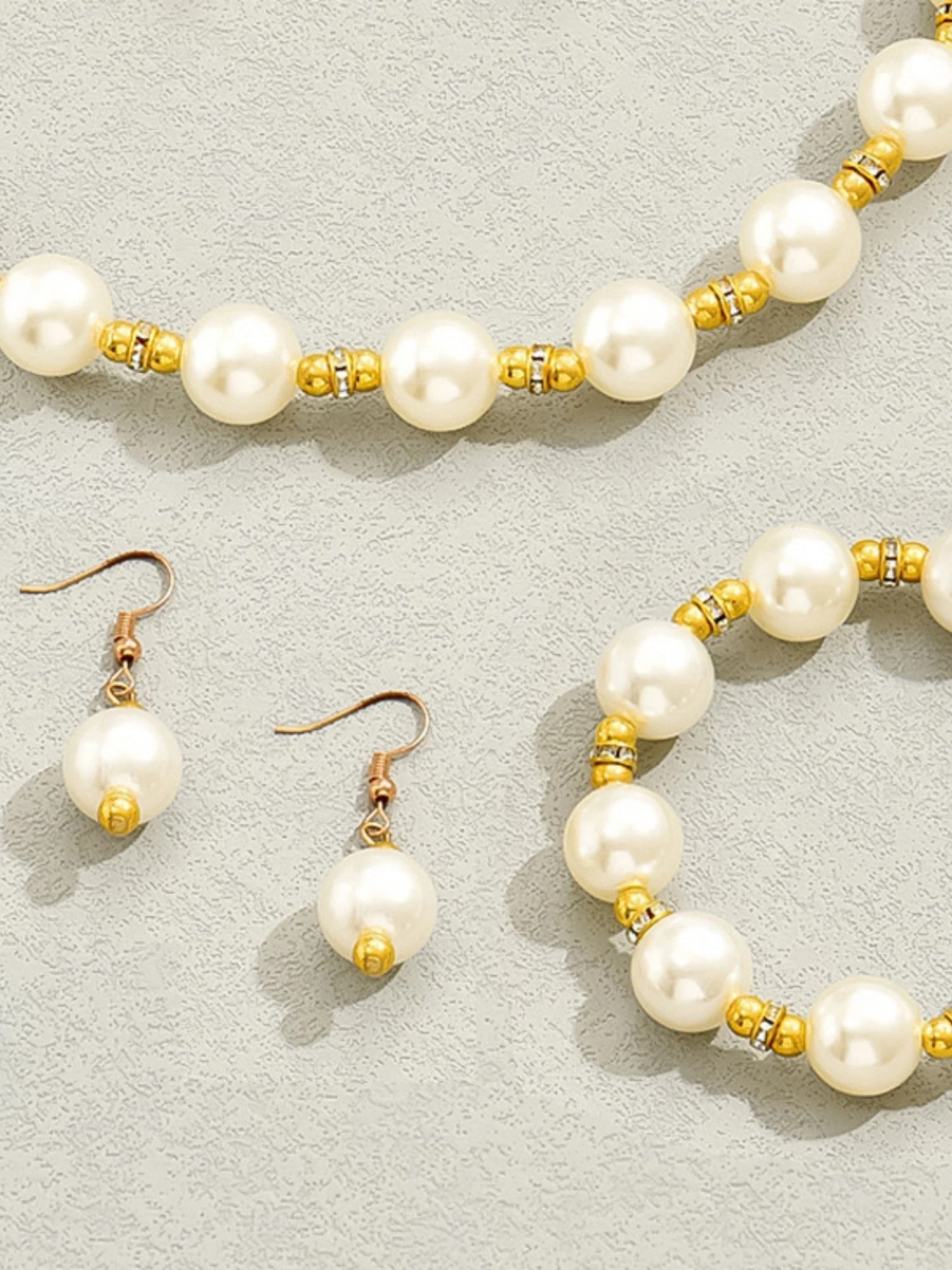 Mother-of-pearl Necklace And Earrings Bracelet Jewelry Sets - Image 2