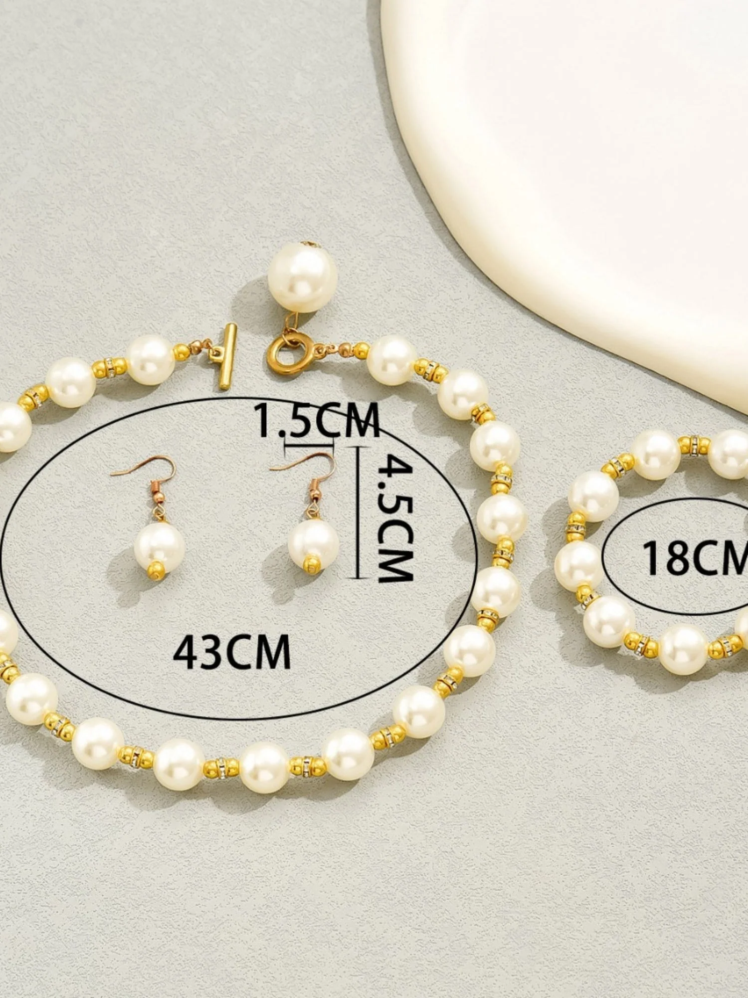 Mother-of-pearl Necklace And Earrings Bracelet Jewelry Sets - Image 4
