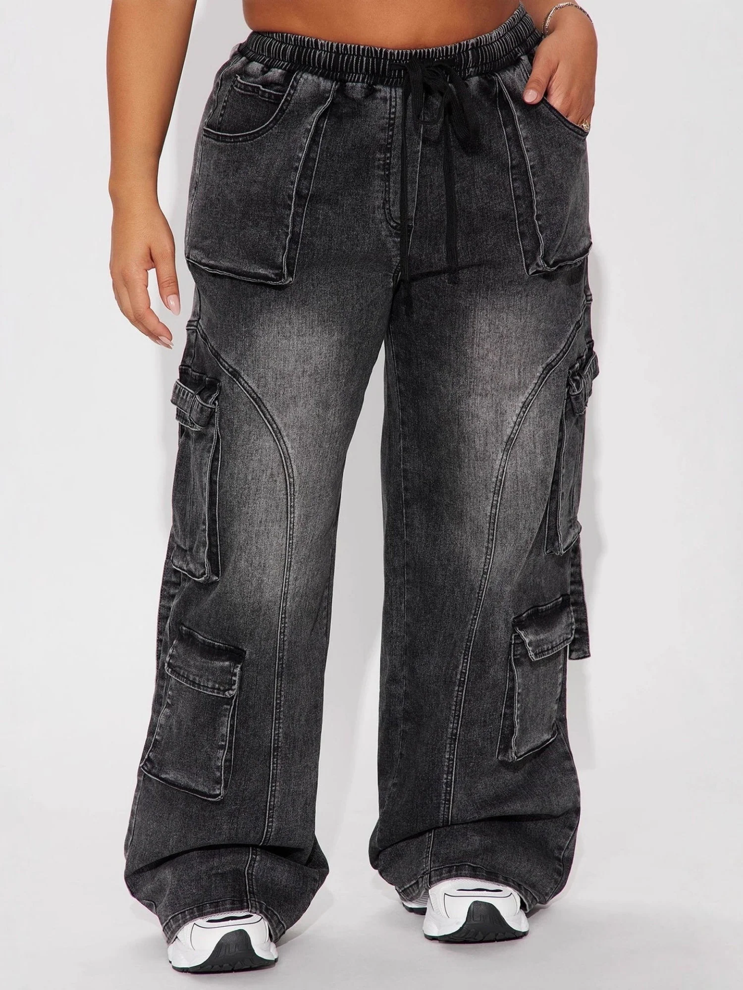 Y2k Cargo Trousers Straps Jeans - Image 5