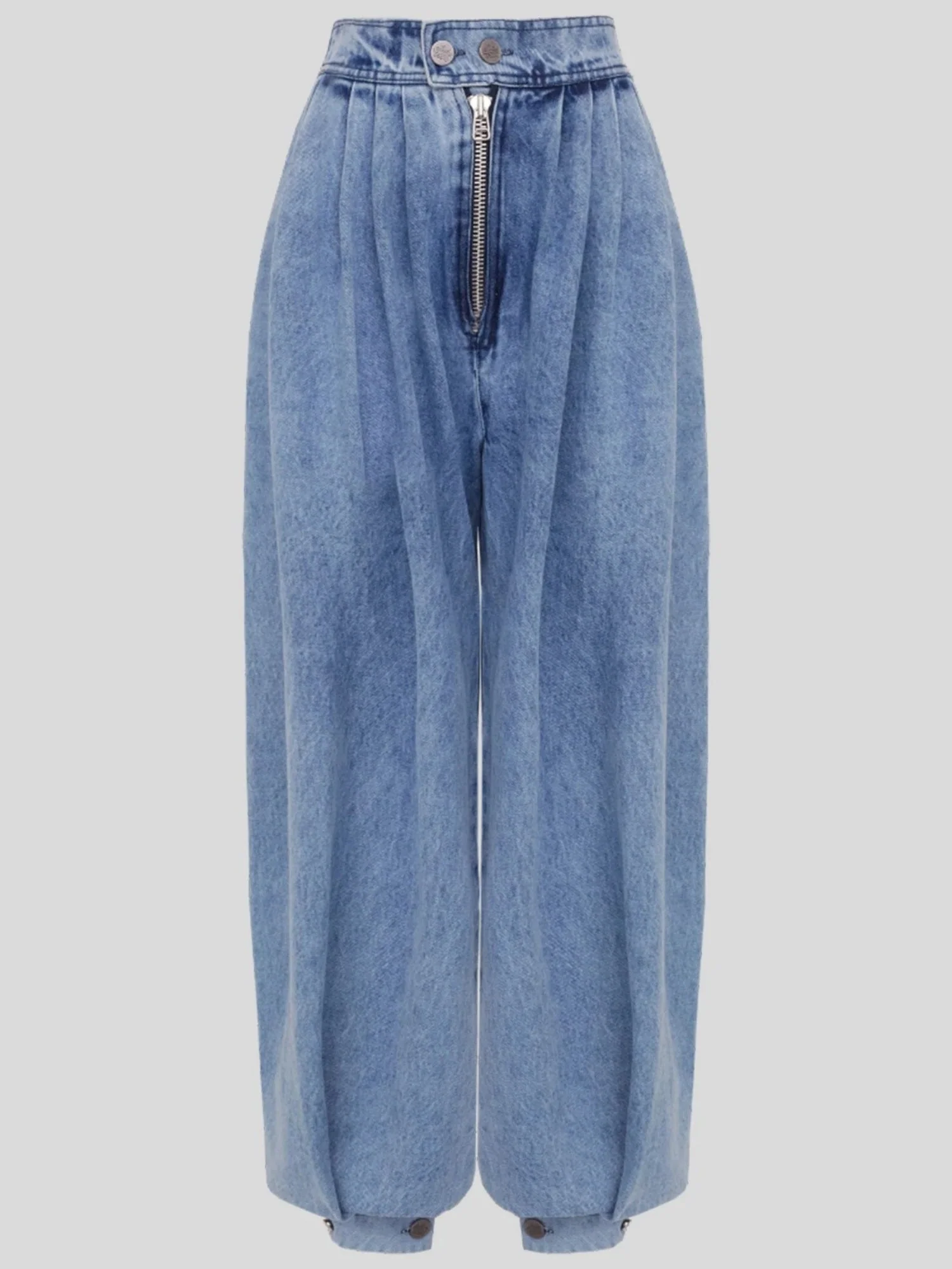 Y2k High-waisted And Tapered Legs Balloon Pants Jeans - Image 3