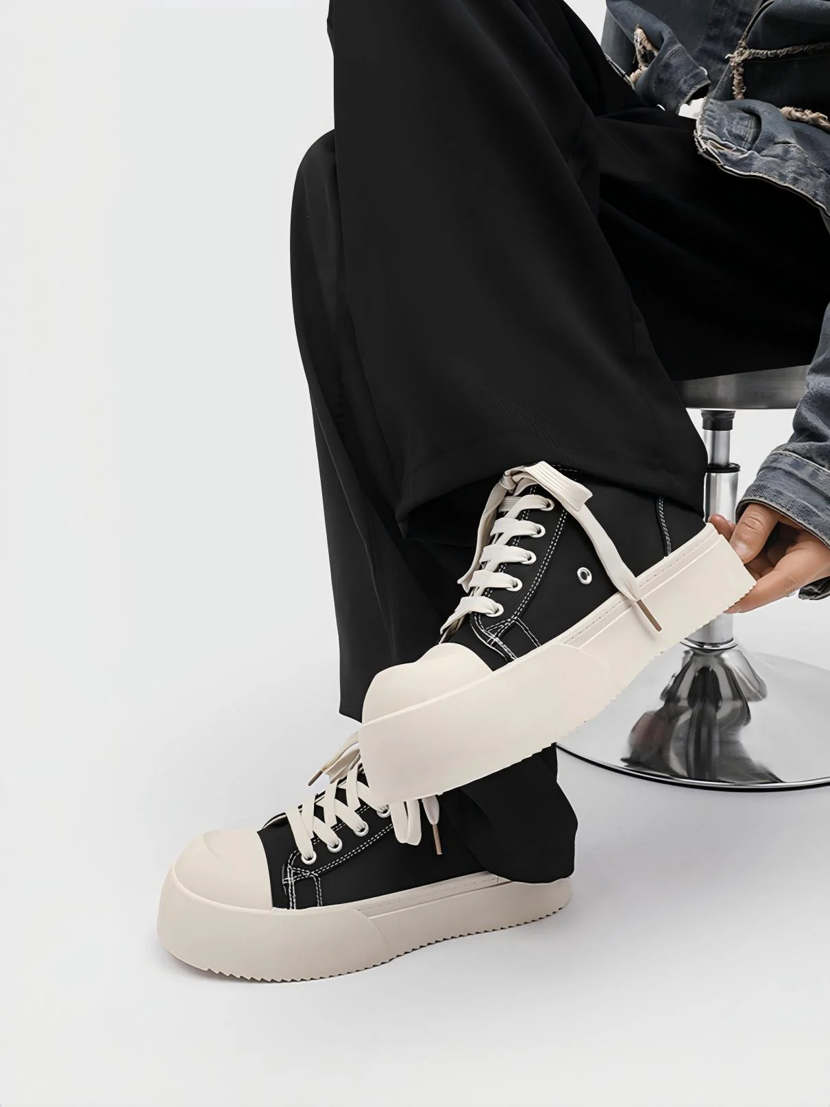 Retro Platform Color-blocked Canvas Shoes