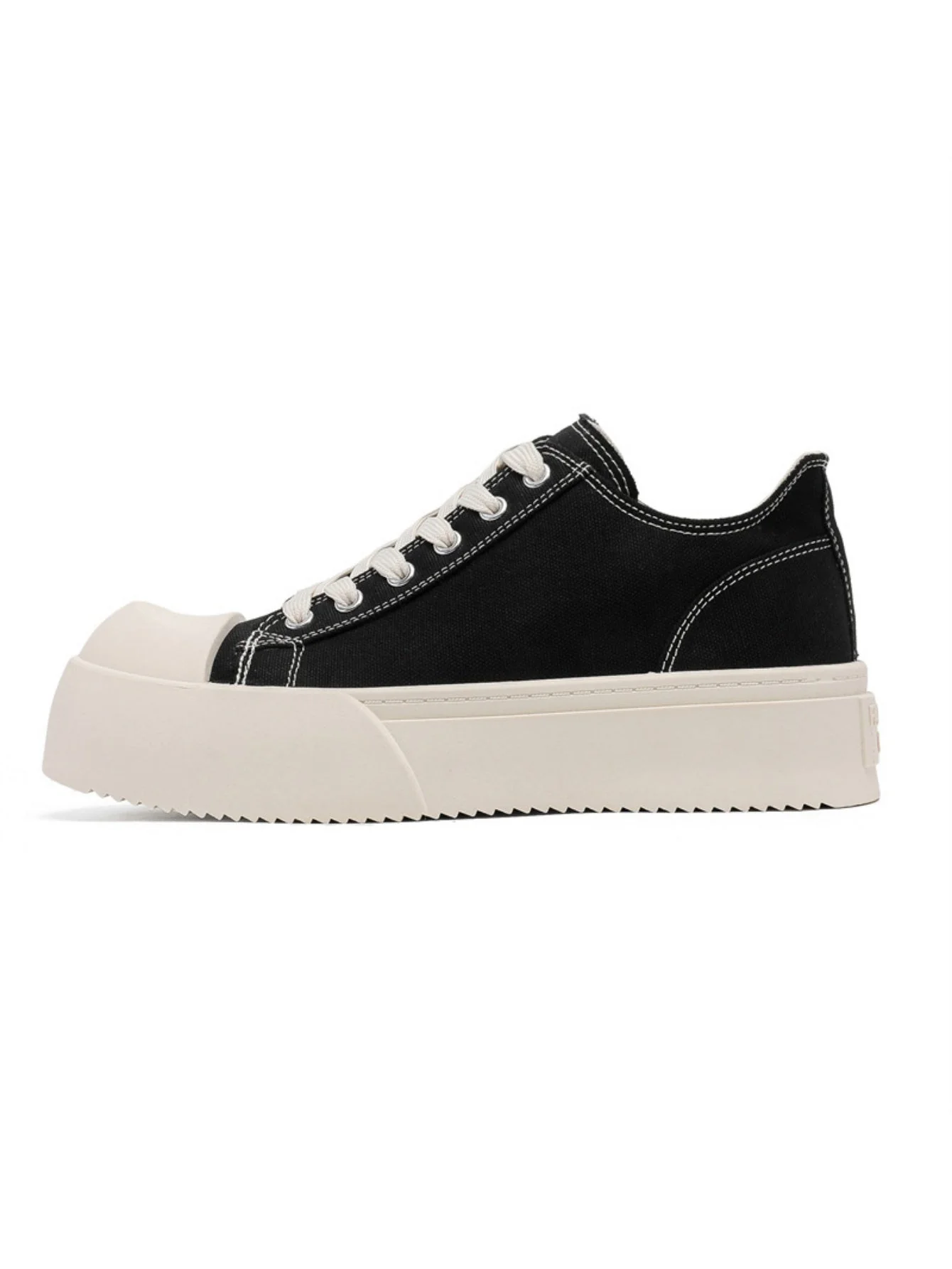 Retro Platform Color-blocked Canvas Shoes - Image 8