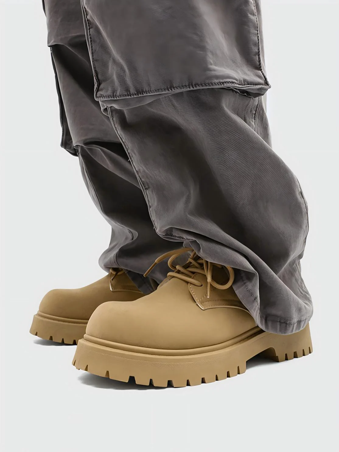 Suede Platform Derby Work Shoes - Image 2