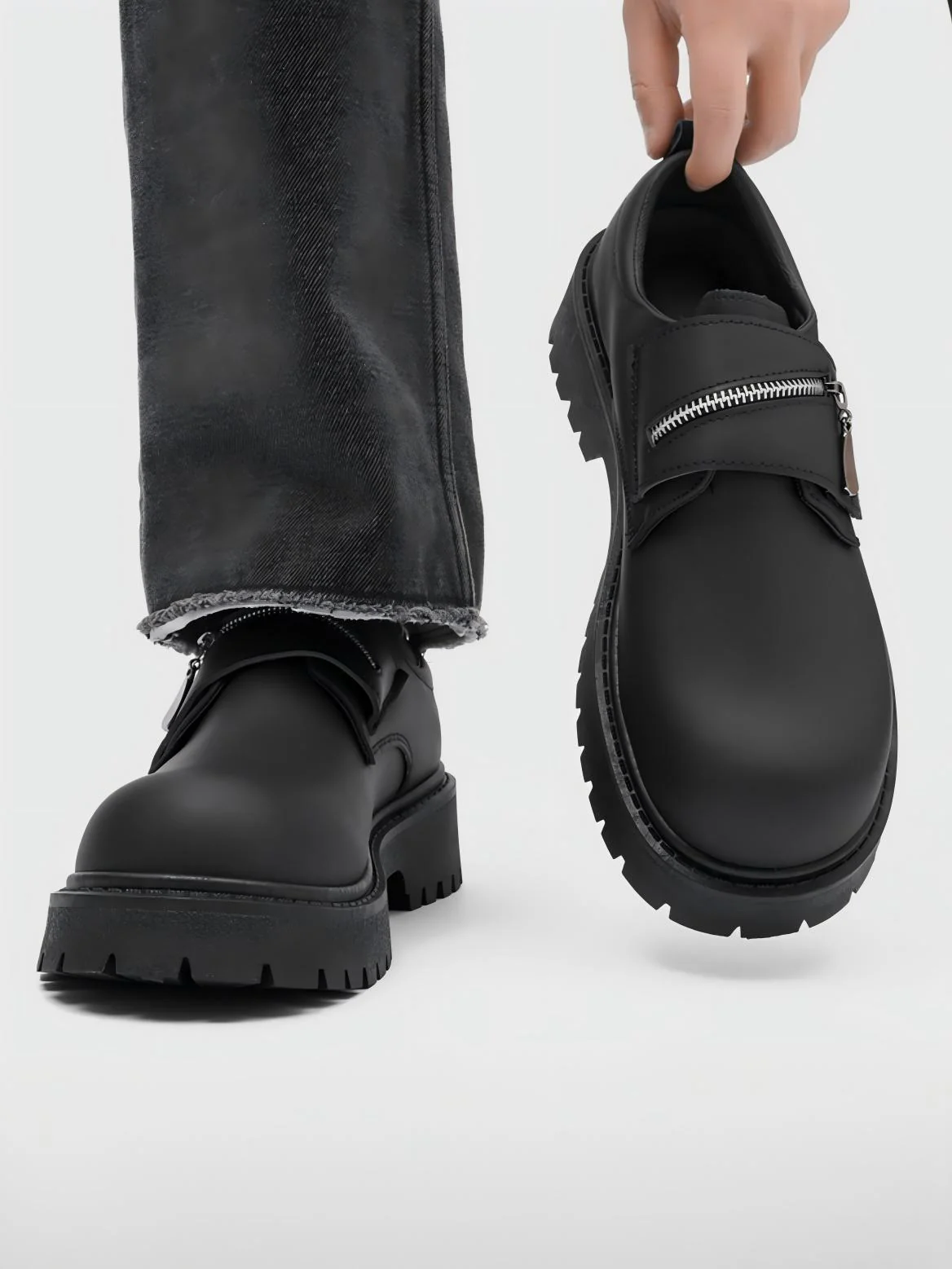 Matte Black Derby Shoes - Image 2