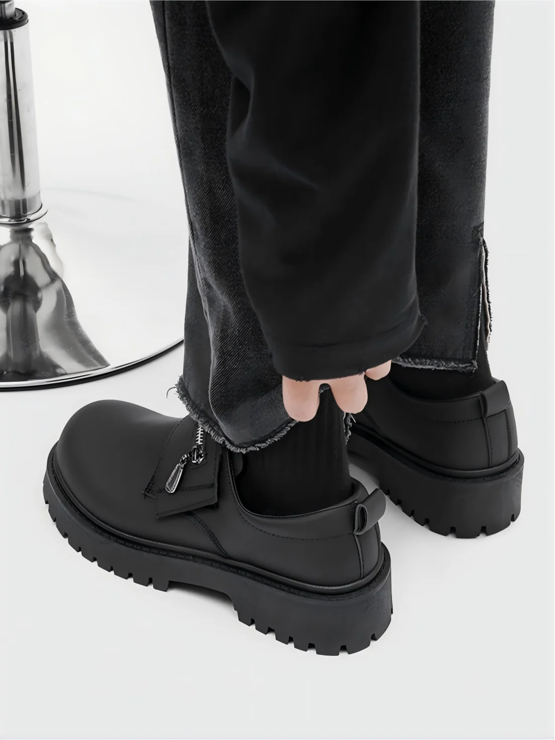 Matte Black Derby Shoes - Image 4