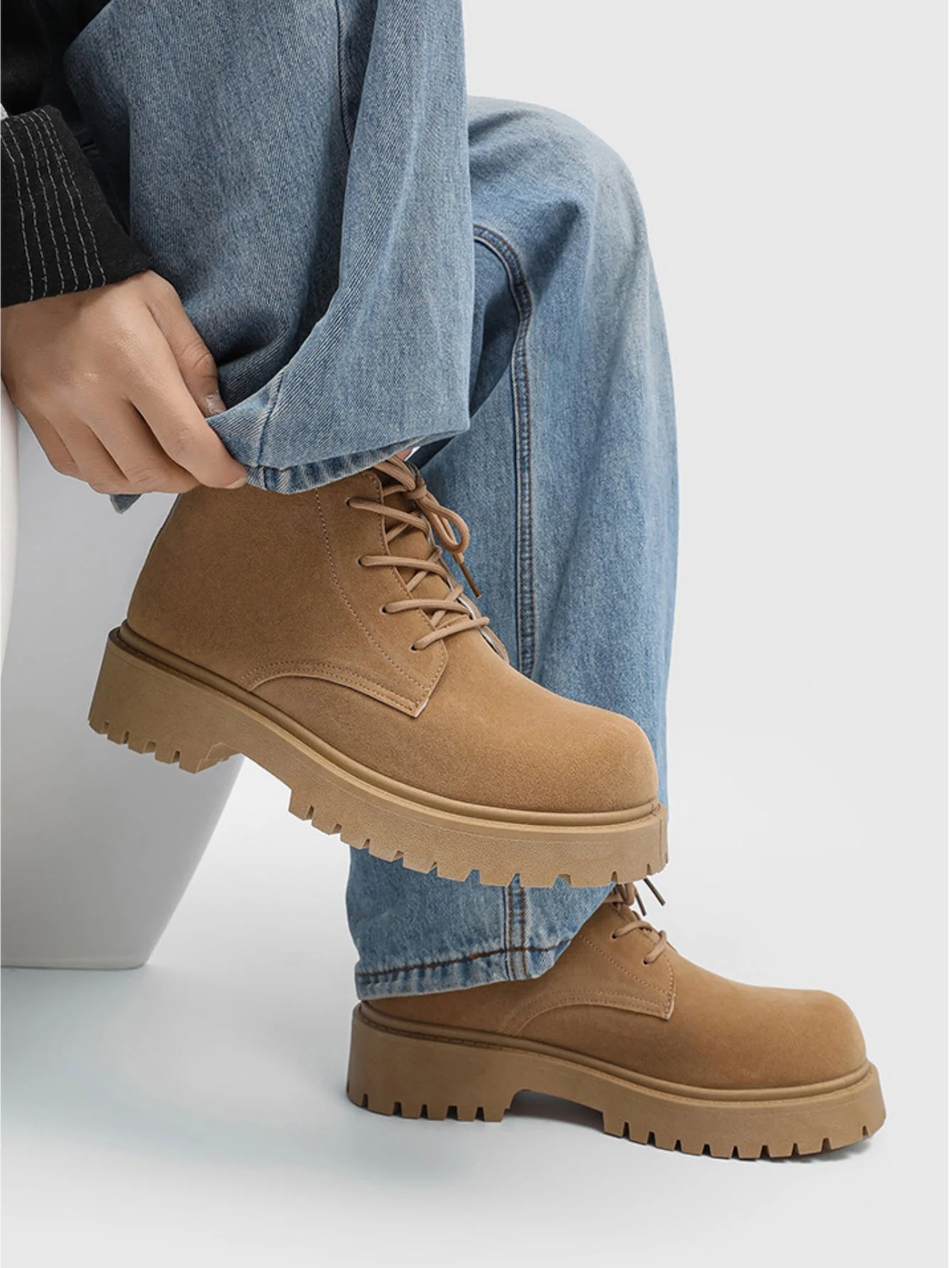 Retro Suede Oversized Martin Boots - Image 6