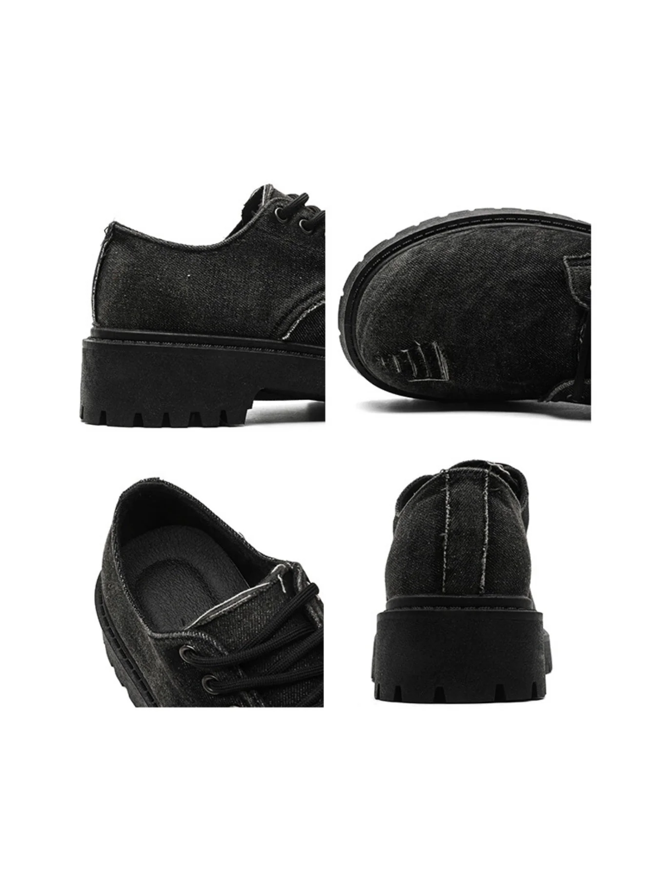 Ripped Denim Derby Shoes - Image 7