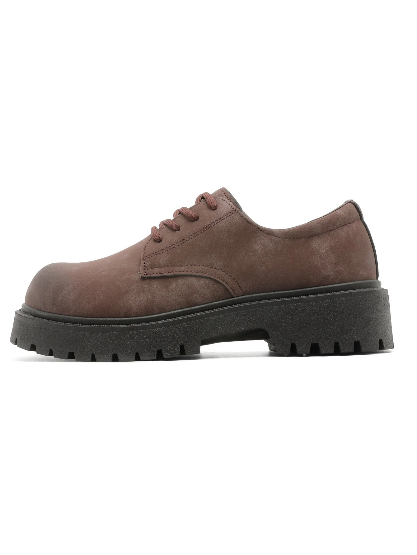 Retro-style Distressed Platform Derby Shoes - Image 15