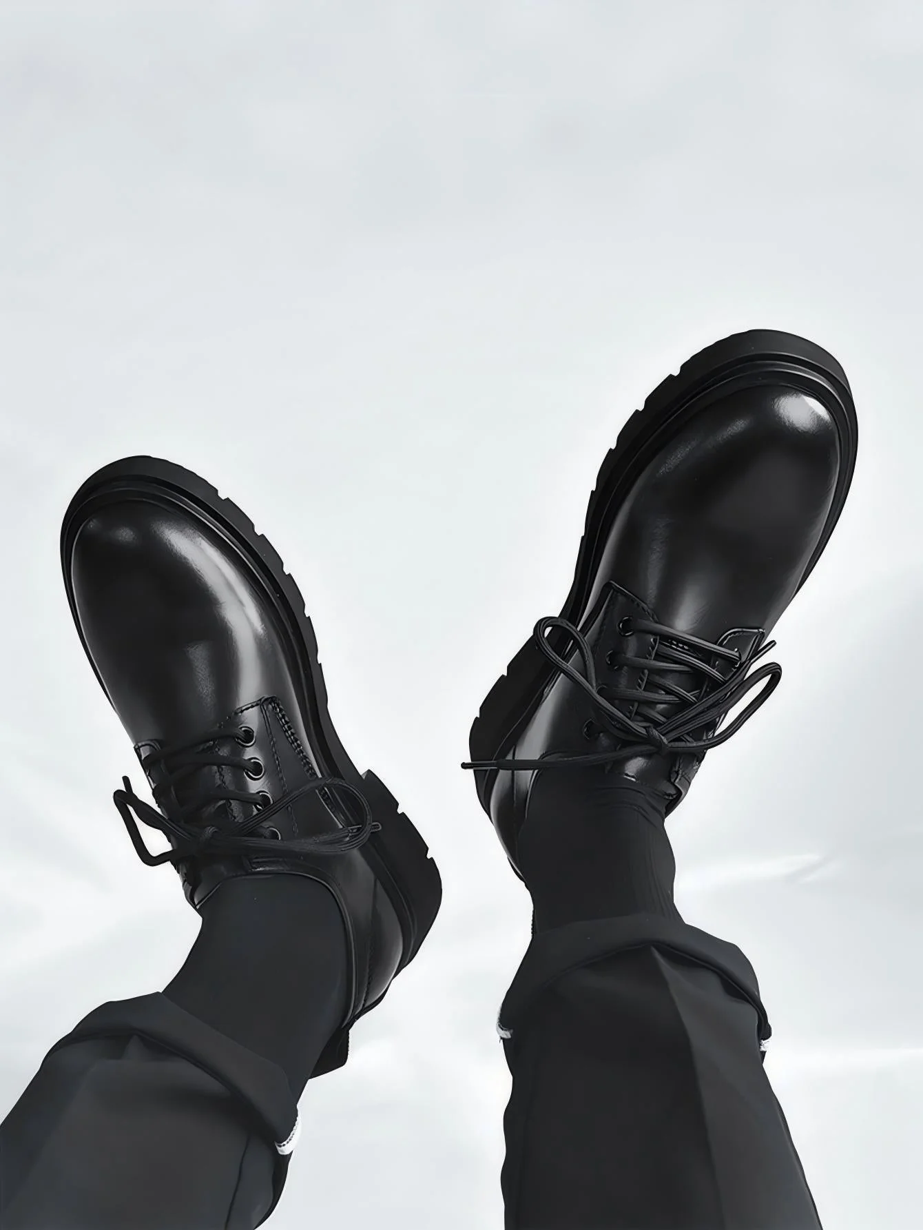 British Style Black Casual Leather Shoes - Image 4