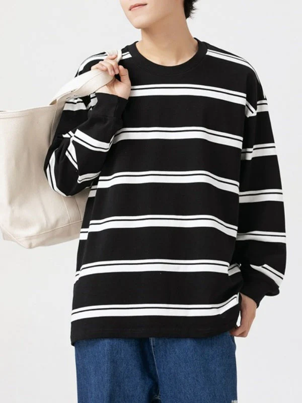 Stripes Crew Neck T-shirts - Image 2