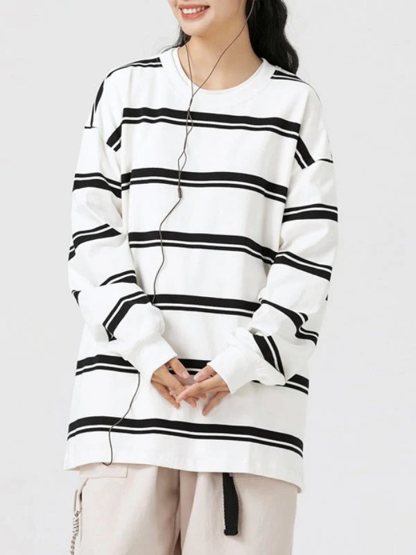 Stripes Crew Neck T-shirts - Image 4