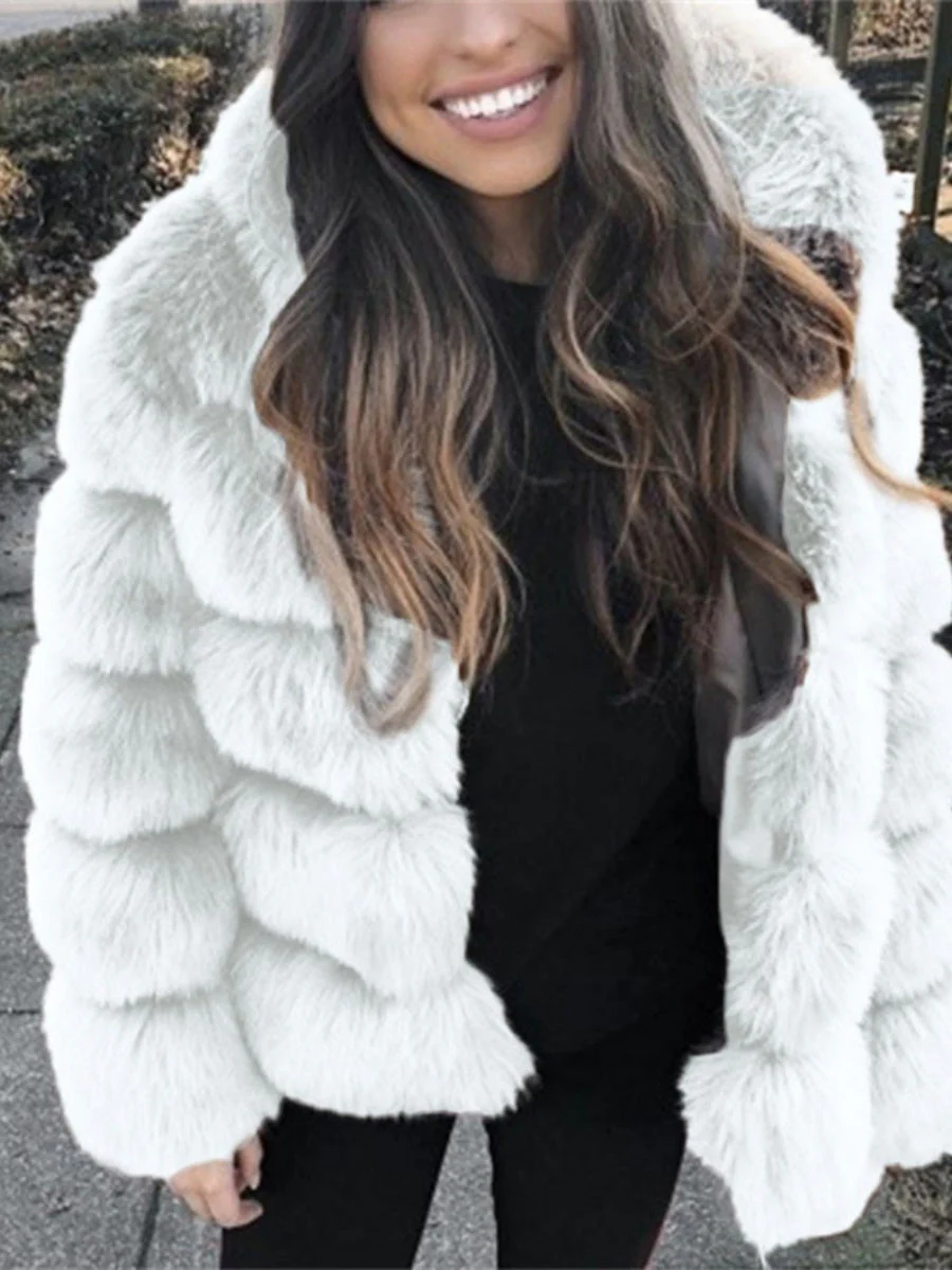 Artificial Fur Hooded Coat Parties Coats - Image 18