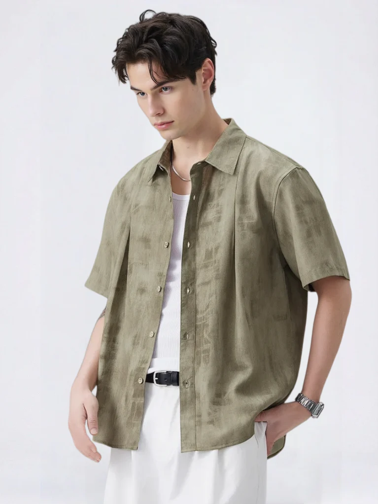 Tie-dye Loose-fit Flax Shirts