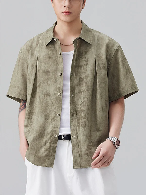 Tie-dye Loose-fit Flax Shirts - Image 2