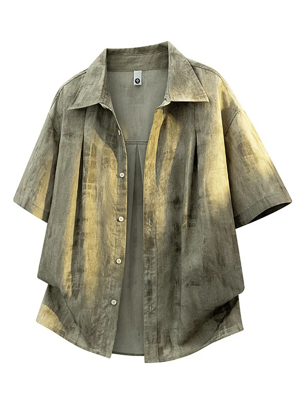 Tie-dye Loose-fit Flax Shirts - Image 4