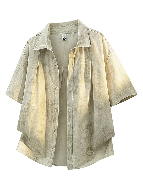 Tie-dye Loose-fit Flax Shirts - Image 9