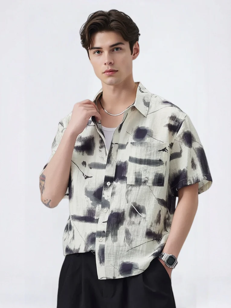 Flax Tie-dye Breathable Shirts