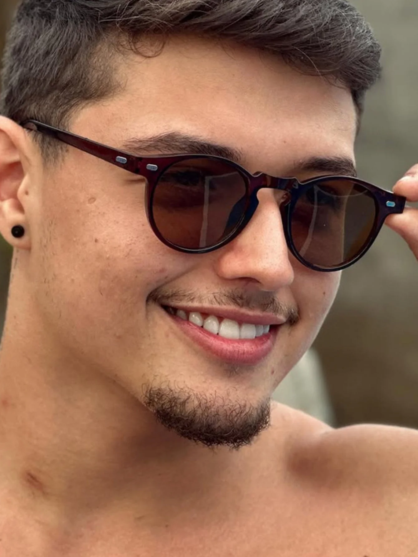Round Frame Retro Minimalist Style Sunglasses